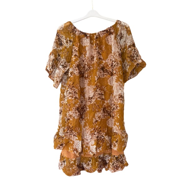 NWT Elena Baldi Made In Italy Silk Blend Floral Ruffle Hem Dress Size XL - Picture 3 of 9